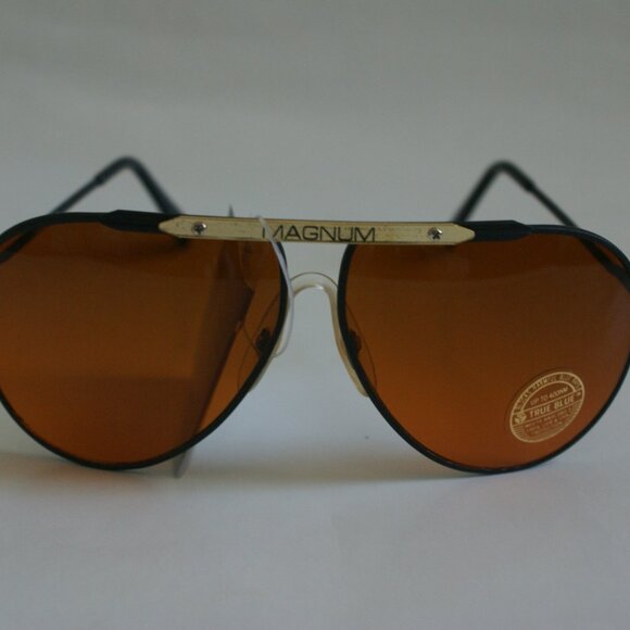 NWT TruVintage ClassicSports aviator w/"MAGNUM" logo TruBluBlocker lens Sunglass - Picture 12 of 13